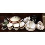 An attractive decorated part dinner service etc.