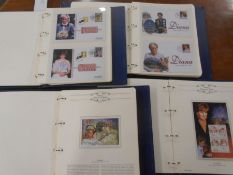 STAMPS Princess Diana Westminster Collection, 4 albums of covers & mini sheets