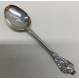 EXETER: A rare lace back silver spoon dated 1708.