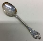 EXETER: A rare lace back silver spoon dated 1708.