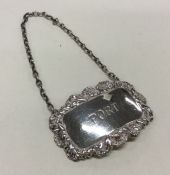 A silver wine label for ‘Port’. Approx. 12 grams.