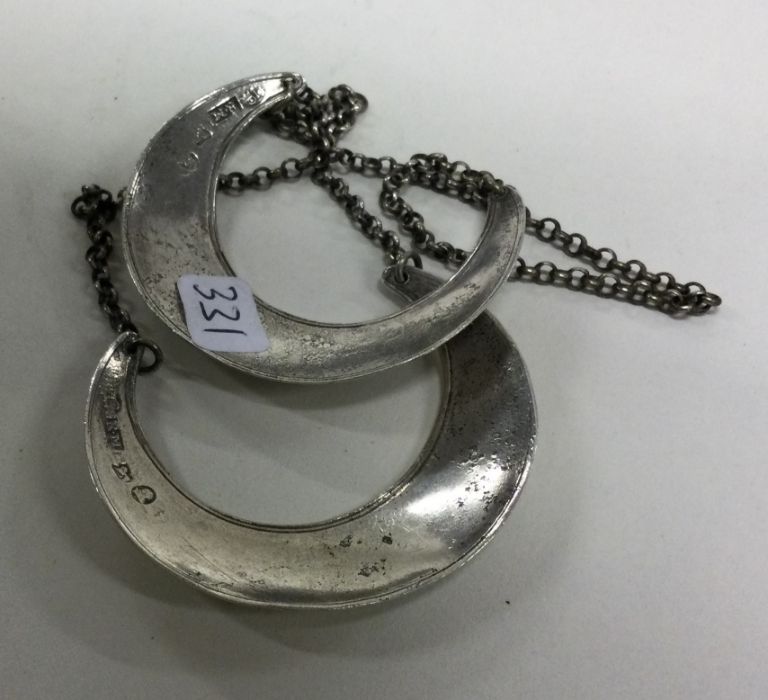 A good pair of crescent shaped Georgian silver win - Image 2 of 2