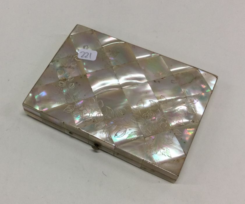 A mother of pearl card case. Circa 1880. Approx. 8