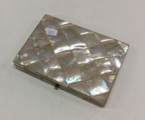 A mother of pearl card case. Circa 1880. Approx. 8