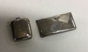 CHESTER: A silver card case together with and engr