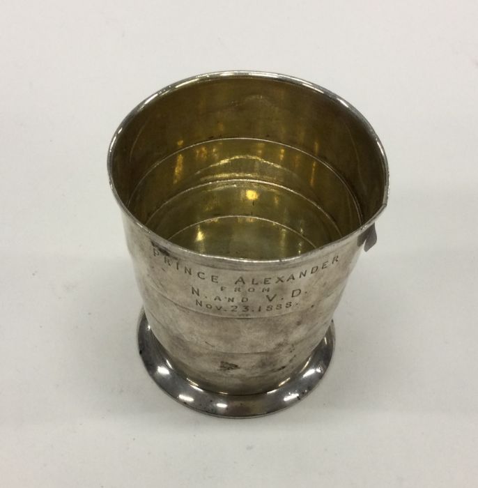 A tapering silver beaker depicting Prince Alexande - Image 2 of 2