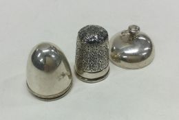 A rare acorn shaped thimble case. Marked to lid. A