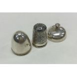 A rare acorn shaped thimble case. Marked to lid. A