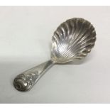 A Georgian silver caddy spoon. London 1802. By Joh