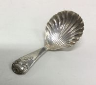 A Georgian silver caddy spoon. London 1802. By Joh