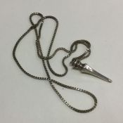 A large silver necklace with holder. Approx. 22 gr