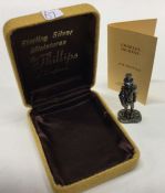 A cased English silver figure of ‘Job Trotter’ fro