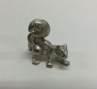 A good quality cast silver figure of a squirrel wi