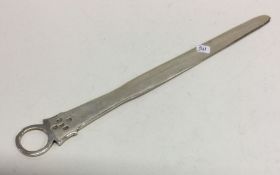 DUBLIN: A heavy silver paper knife with tapering h