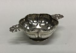 A rare novelty Victorian silver quaich in 17th Cen