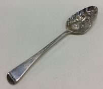 A George III silver berry/fruit spoon. London 1783