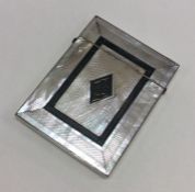 A good quality silver and MOP card case with engin