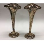 A pair of silver vases. Birmingham 1918. By Henry