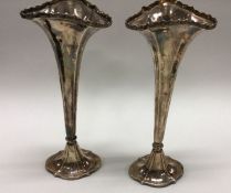 A pair of silver vases. Birmingham 1918. By Henry