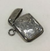 A silver vesta case. Birmingham. Approx. 17 grams.