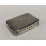 A large rectangular silver hinged top box. Marked