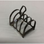 An Edwardian silver five bar toast rack. Sheffield