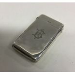 A silver card case. Birmingham 1901. By Walker and