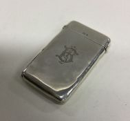 A silver card case. Birmingham 1901. By Walker and