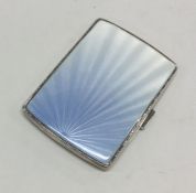 A silver and blue enamel cigarette case. Birmingha