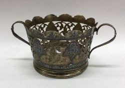 A Niello and silver pierced cup. Approx. 110 grams