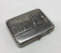 WITHDRAWN: A Russian chased silver cigar case. Marked to inte
