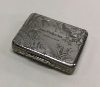 A Japanese Victorian silver snuff box. London 1881