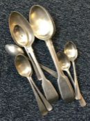 A quantity of silver tablespoons and teaspoons. Ap