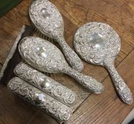 A silver mounted dressing table set. Birmingham mo