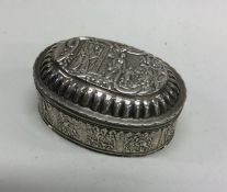 A Dutch silver oval marriage casket embossed with