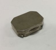 A plain silver pill box with hinged top. 925 Stand