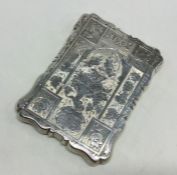 A fine quality Victorian silver card case decorate