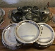 A group of Old Sheffield plated plate warmers, pew