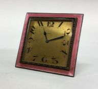 A silver and enamelled clock. Approx. 118 grams. E