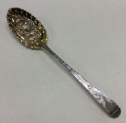 A George III silver berry/fruit spoon. London 1796