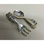 A good pair of silver baby spoons. London. Approx.
