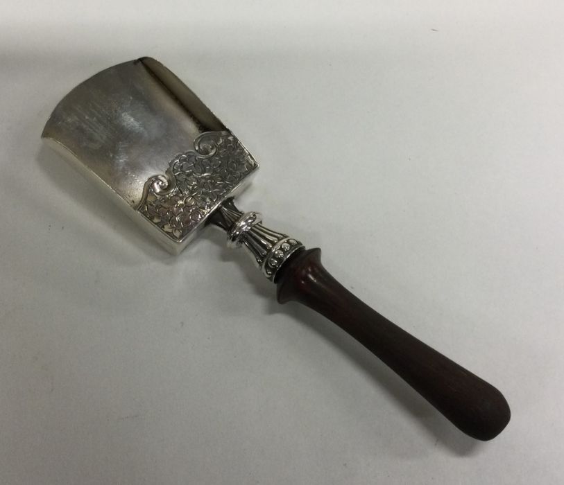 A heavy Georgian style silver caddy scoop with eng - Image 2 of 2
