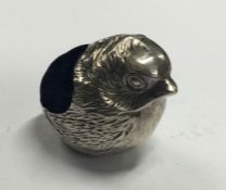 CHESTER silver pin cushion in form of chick 1907. By Sampson Mordan and Co. Approx. 24 grams.