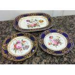 A set of three Coalport dishes decorated with gild