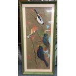 RALSTON GUDGEON (Scottish 1910 - 1984): A framed and glazed watercolour depicting garden birds.