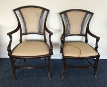A pair of Victorian chairs. Est. £10 - £20.