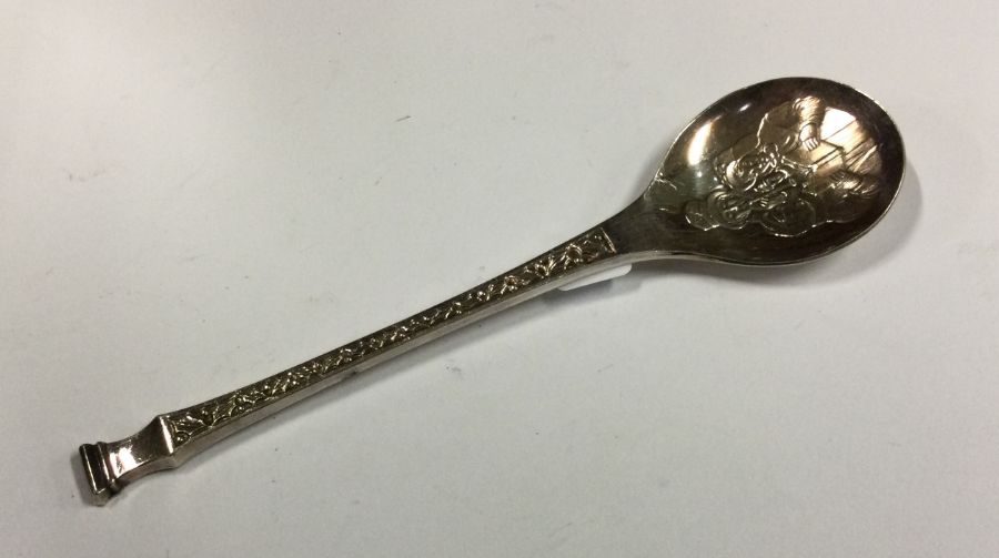 A novelty silver christening spoon. London. Approx