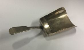 A rare Provincial silver shovel shaped caddy spoon. Maker’s mark ‘JL’. Approx. 16 grams. Est. £