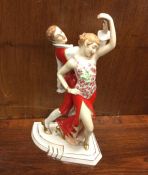 A good Royal Dux figure of a dancing couple decora