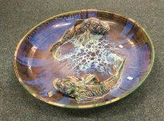 A large Continental stylish pottery bowl depicting